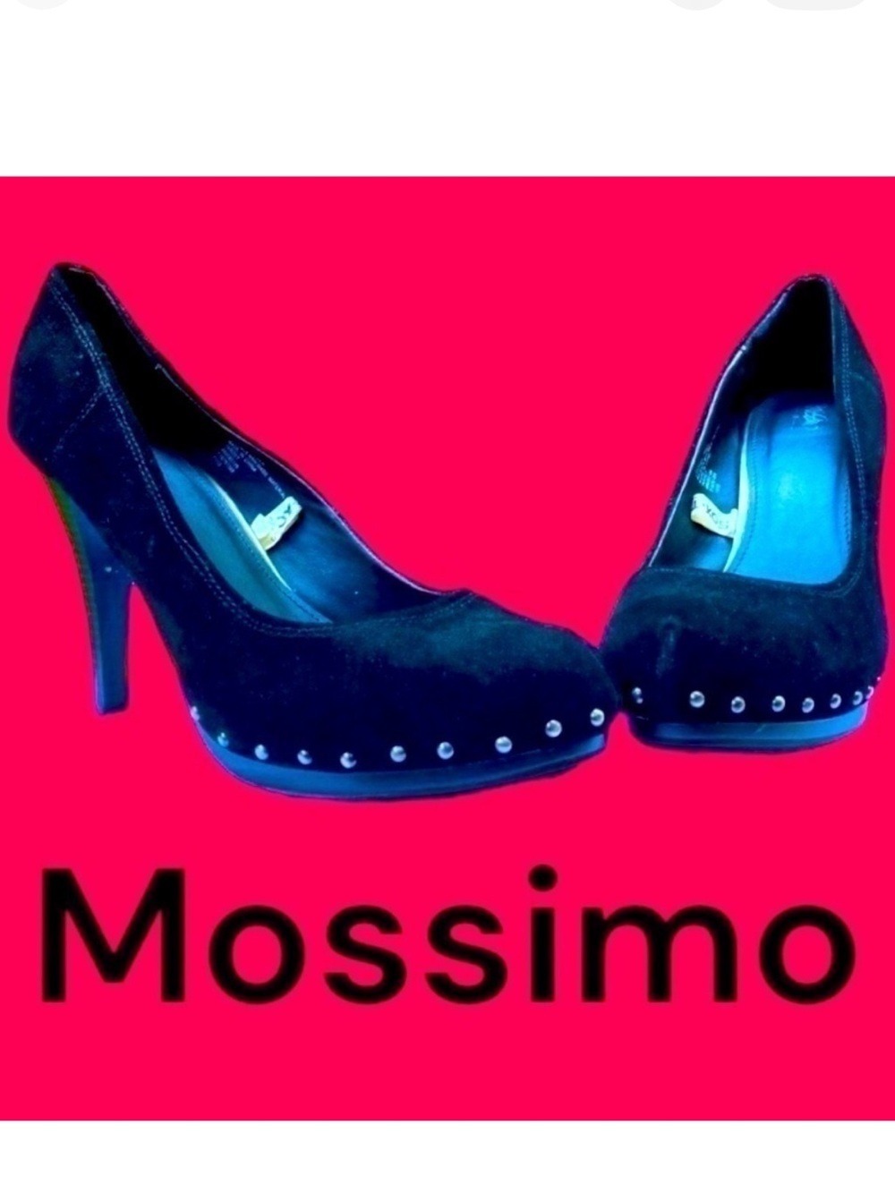 MOSSIMO black suede platforms with rivets- size 9.5 gently worn.  SEXY!